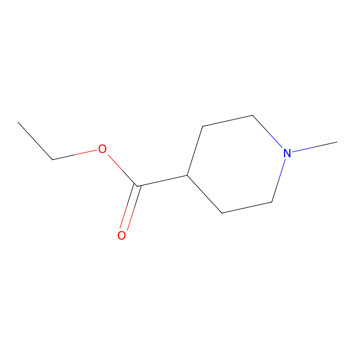 Ethyl 1-methylpiperidine-4-carboxylate molecular structure, CAS 24252-37-7