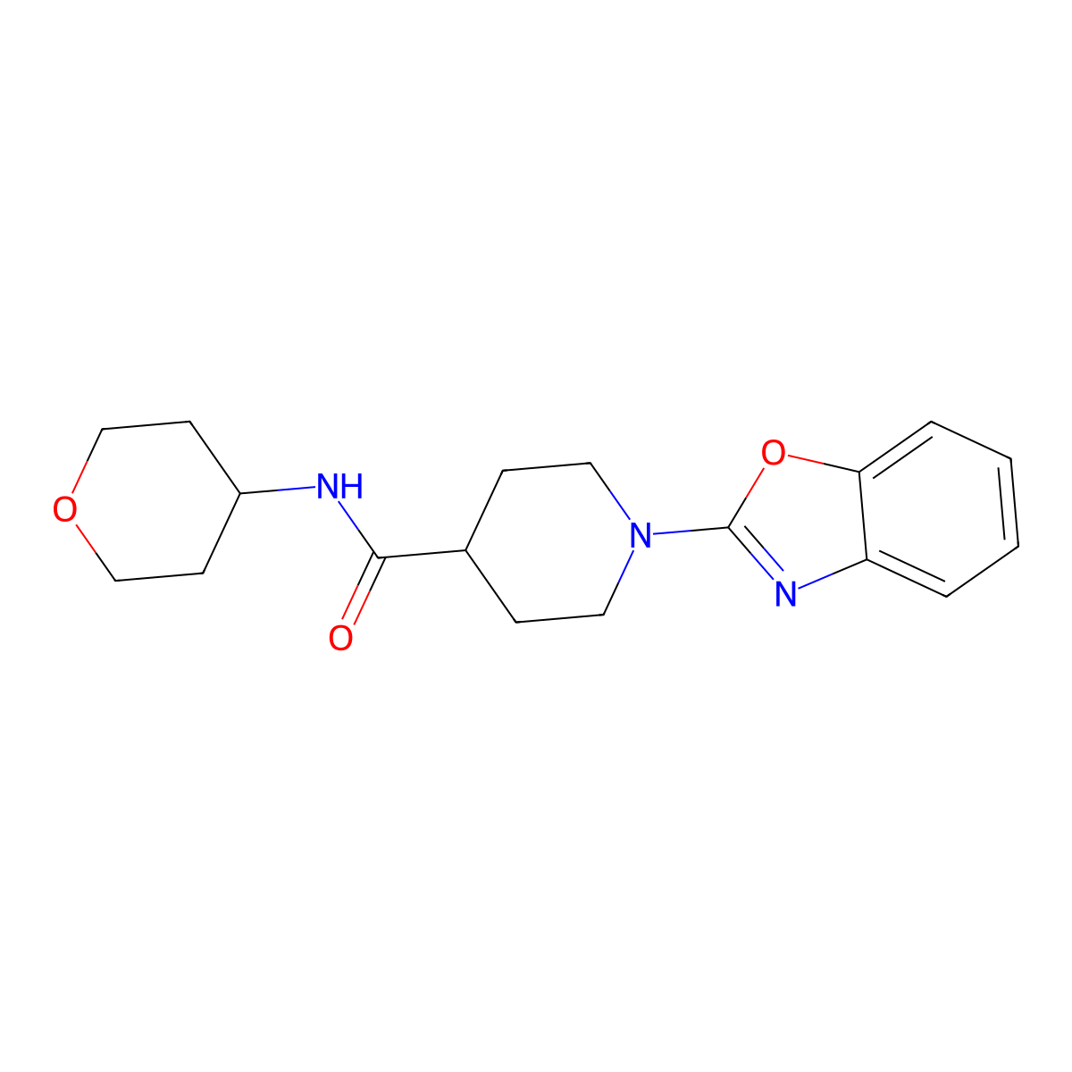 1-(1,3-benzoxazol-2-yl)-N-(oxan-4-yl)piperidine-4-carboxamide molecular structure, CAS 2425205-51-0