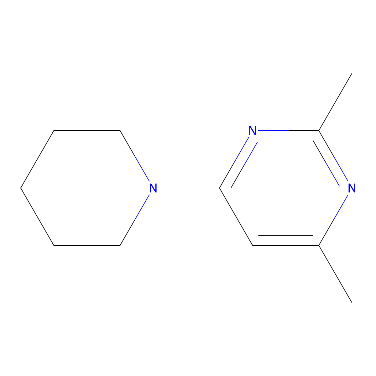 4-(1-Piperidyl)-2,6-dimethylpyrimidine molecular structure, CAS 24255-34-3