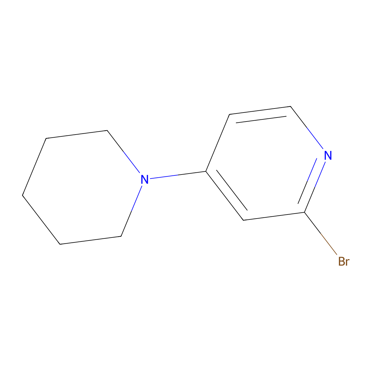 2-Bromo-4-(piperidin-1-yl)pyridine molecular structure, CAS 24255-92-3