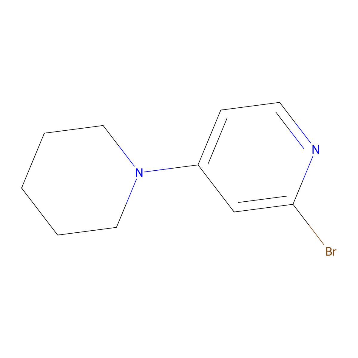 2-Bromo-4-(piperidin-1-yl)pyridine molecular structure, CAS 24255-92-3