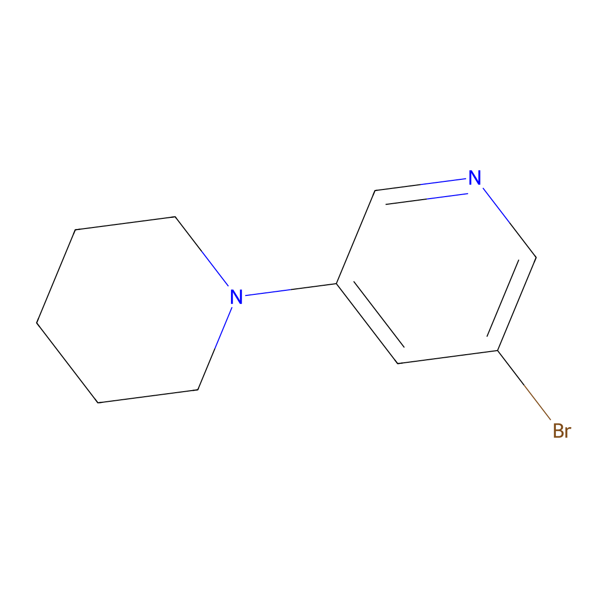 3-Bromo-5-(piperidin-1-YL)pyridine molecular structure, CAS 24255-93-4