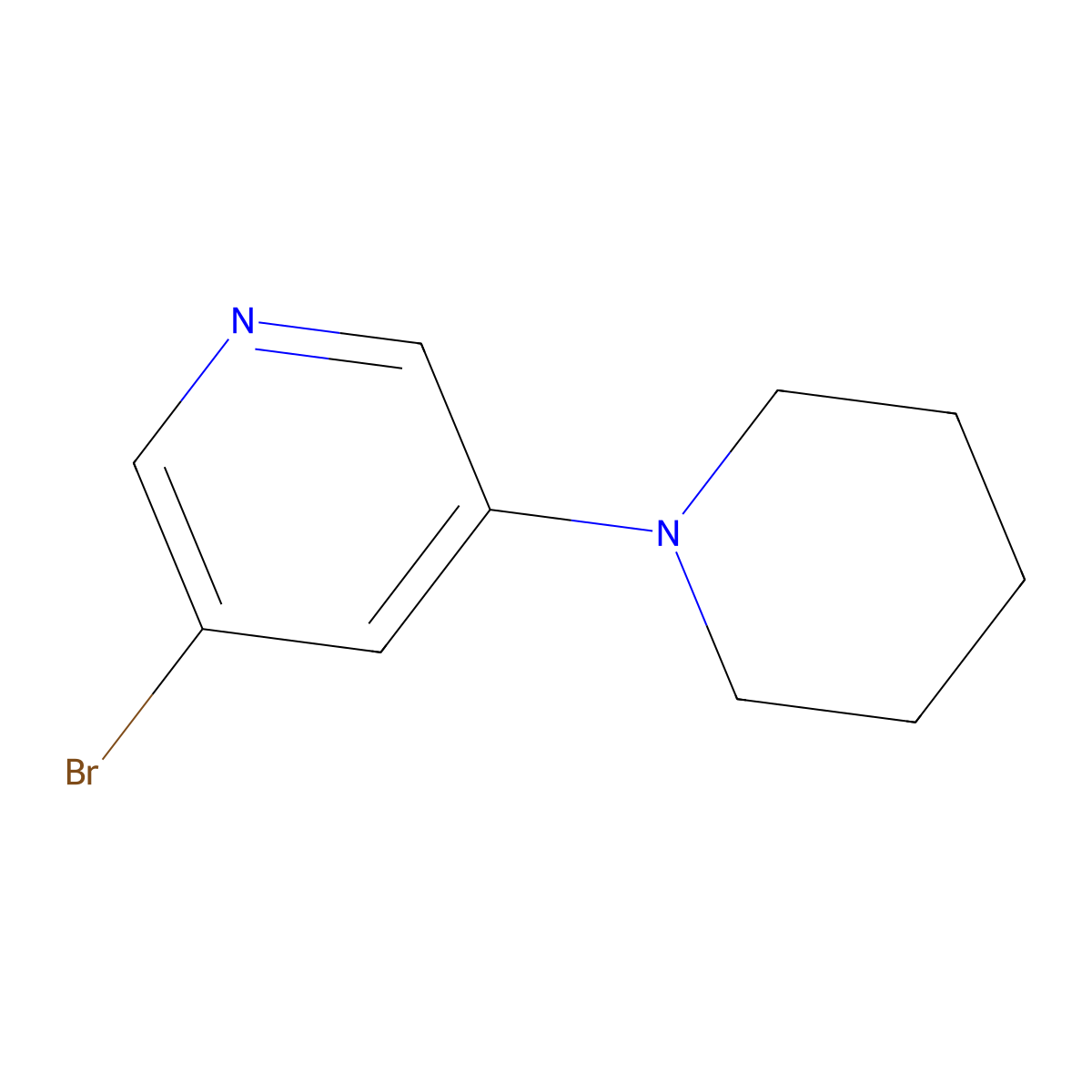 3-Bromo-5-(piperidin-1-YL)pyridine molecular structure, CAS 24255-93-4