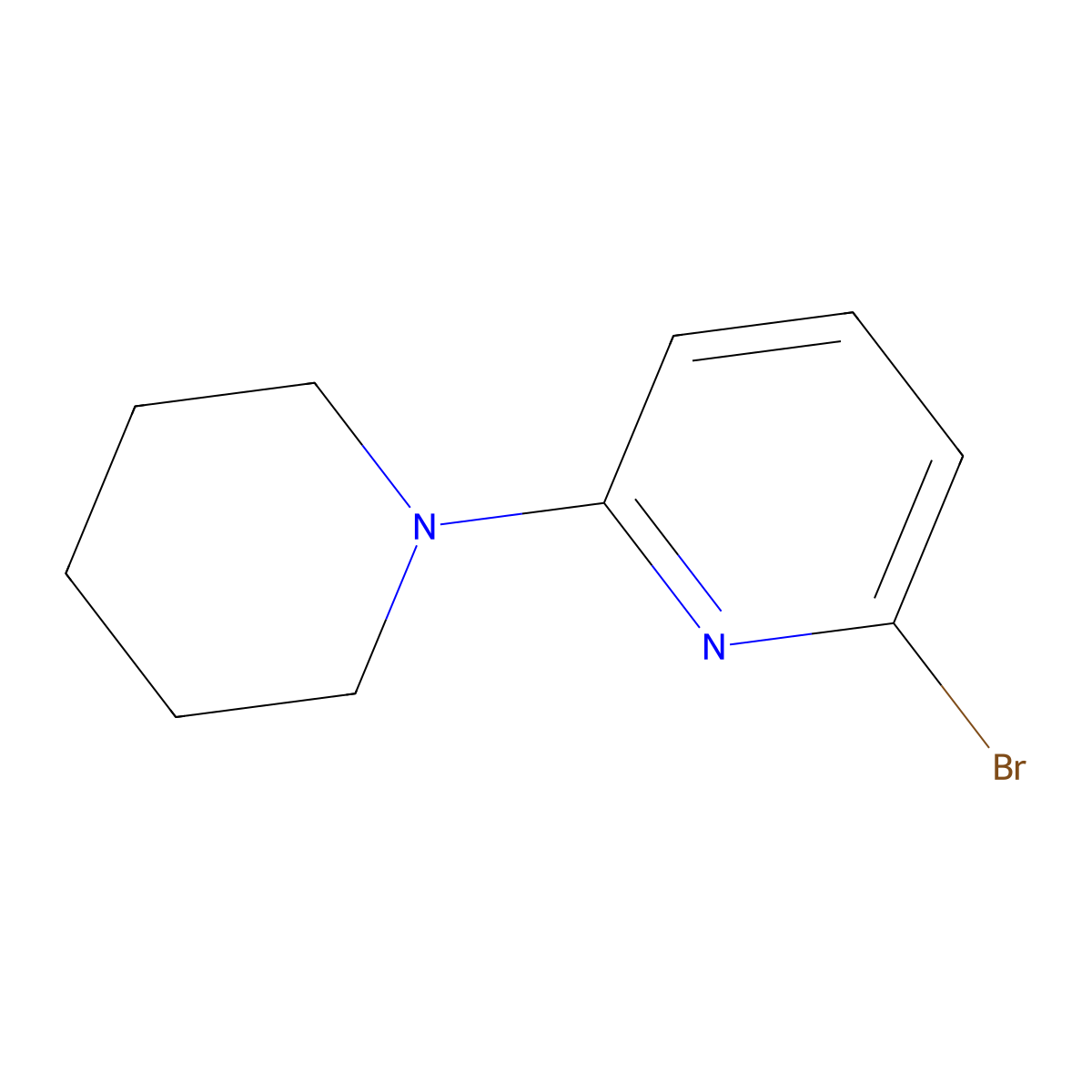 2-Bromo-6-(piperidin-1-yl)pyridine molecular structure, CAS 24255-97-8