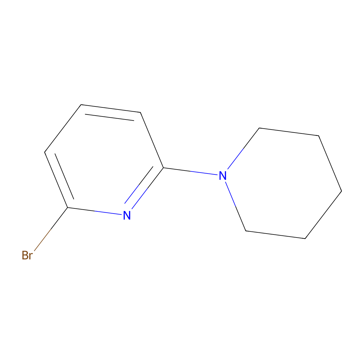 2-Bromo-6-(piperidin-1-yl)pyridine molecular structure, CAS 24255-97-8