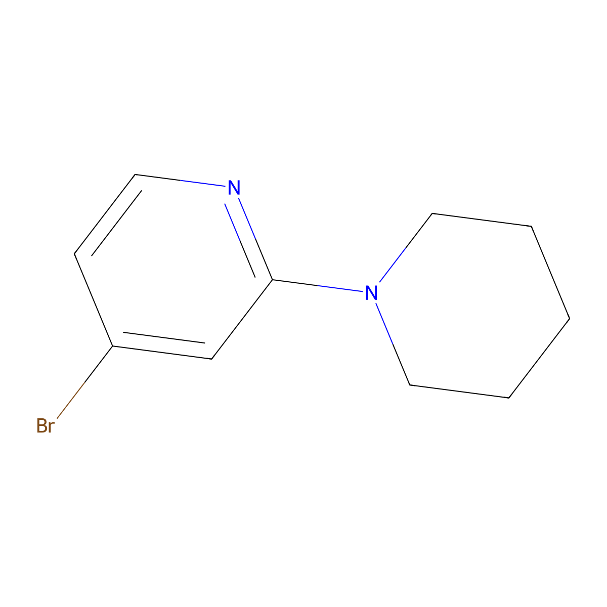 4-Bromo-2-piperidinopyridine molecular structure, CAS 24255-98-9
