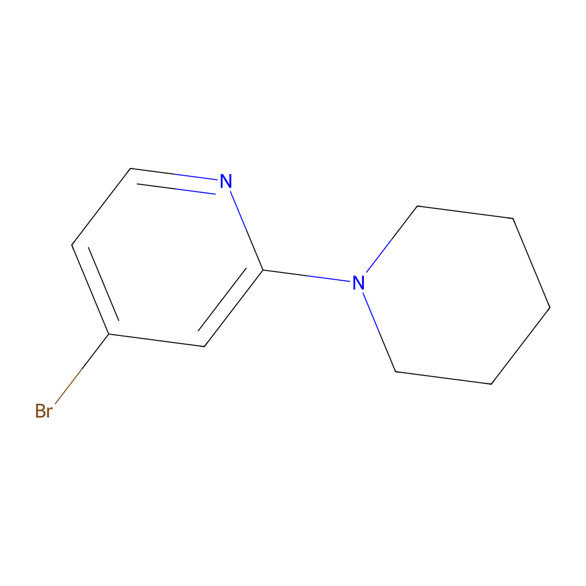4-Bromo-2-piperidinopyridine molecular structure, CAS 24255-98-9