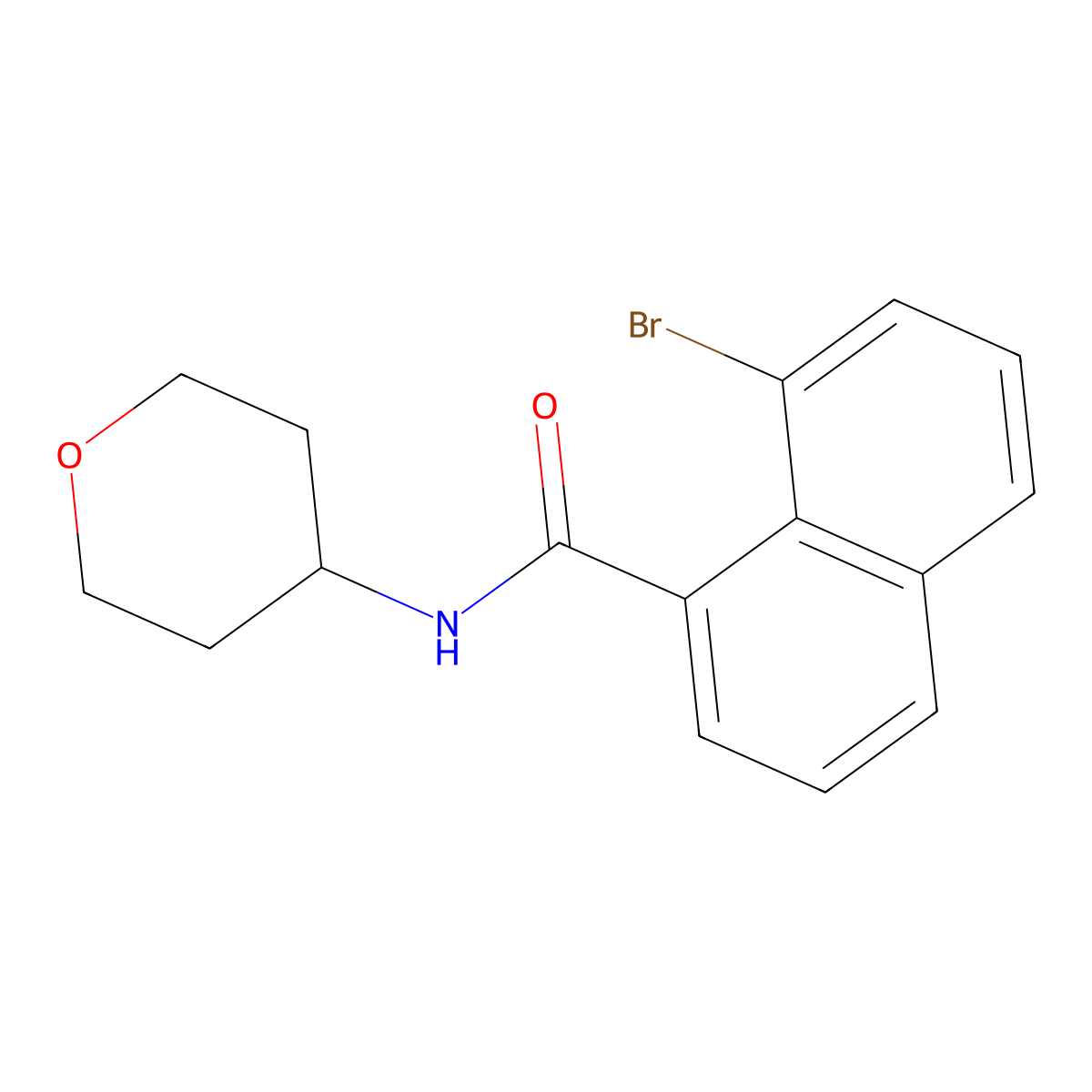 8-Bromo-N-(tetrahydro-2H-pyran-4-yl)-1-naphthamide molecular structure, CAS 2425525-04-6