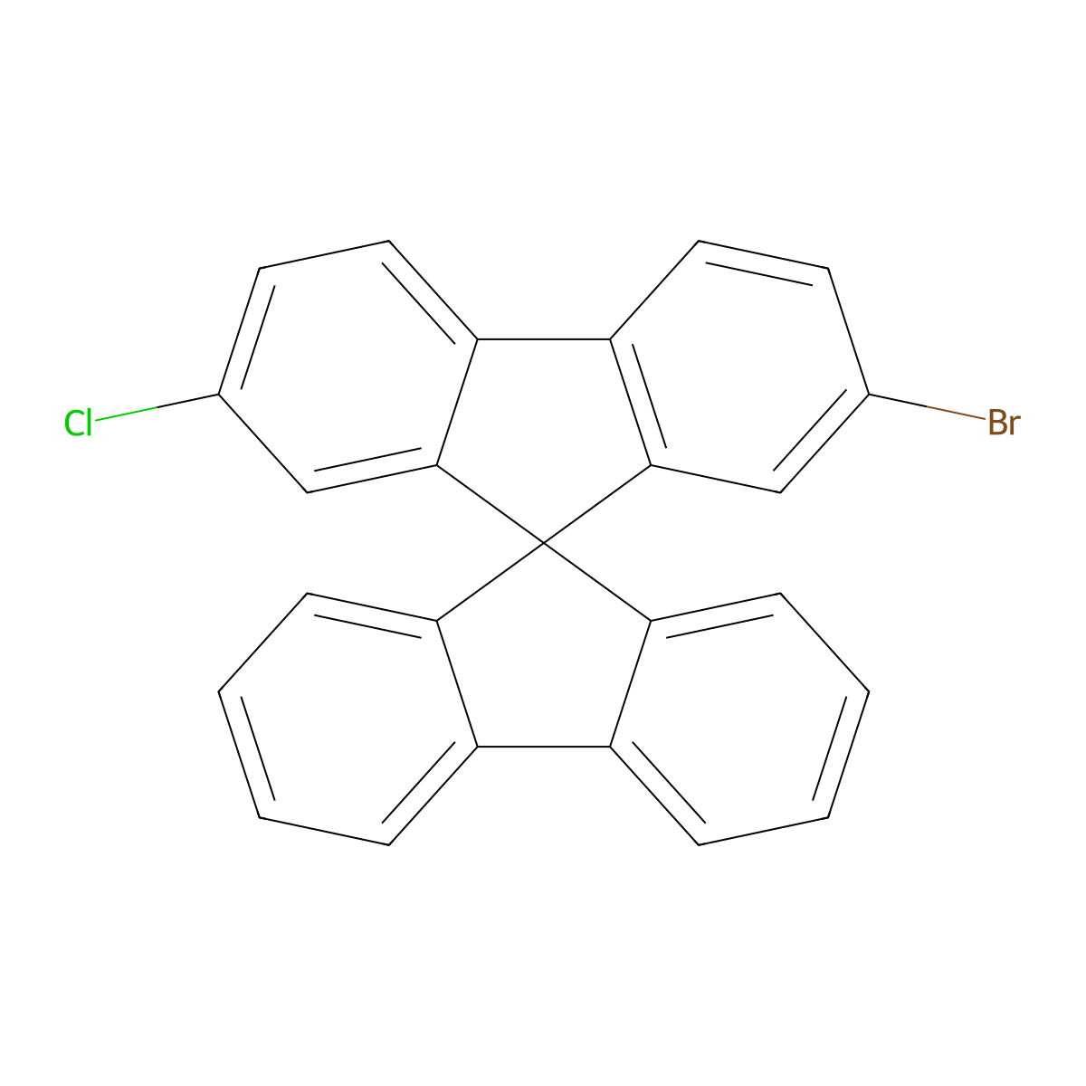 2-Bromo-7-chloro-9,9'-spirobi[fluorene] molecular structure, CAS 2425540-91-4