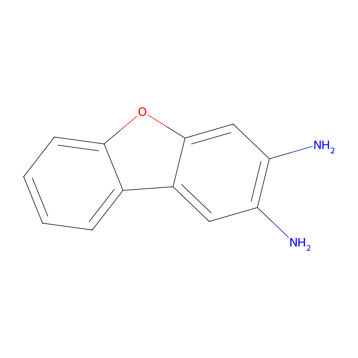 Dibenzo[b,d]furan-2,3-diamine molecular structure, CAS 24258-73-9