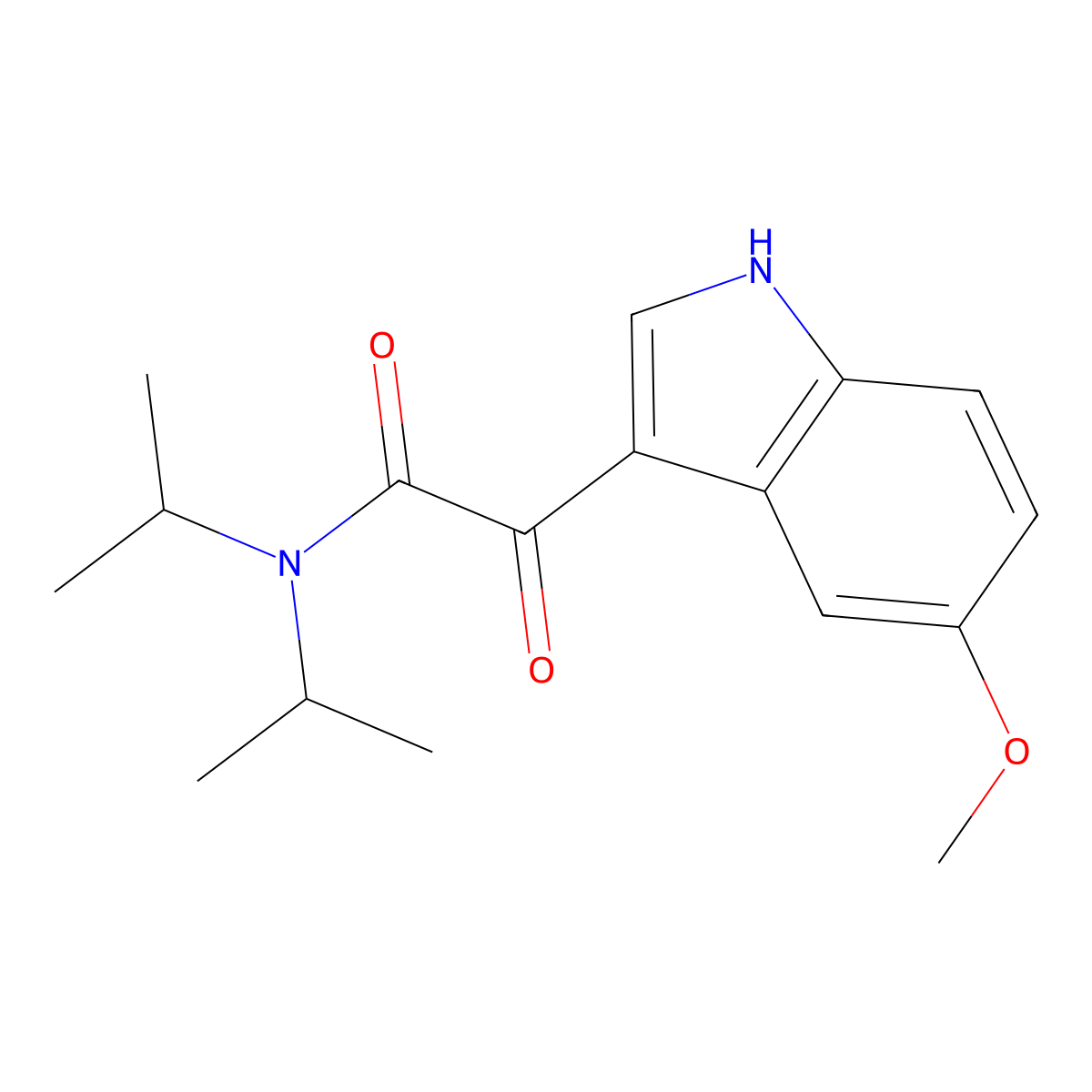N,N-Diisopropyl-2-(5-methoxy-1H-indol-3-yl)-2-oxoacetamide molecular structure, CAS 2426-22-4