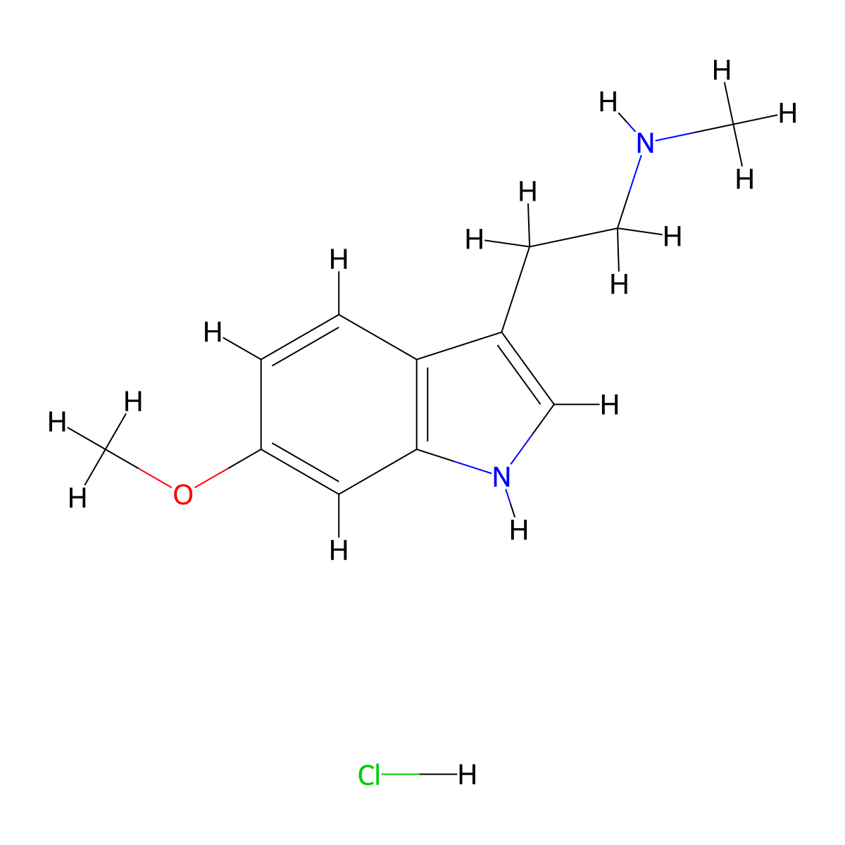 [2-(6-methoxy-1H-indol-3-yl)ethyl](methyl)amine hydrochloride molecular structure, CAS 2426-80-4