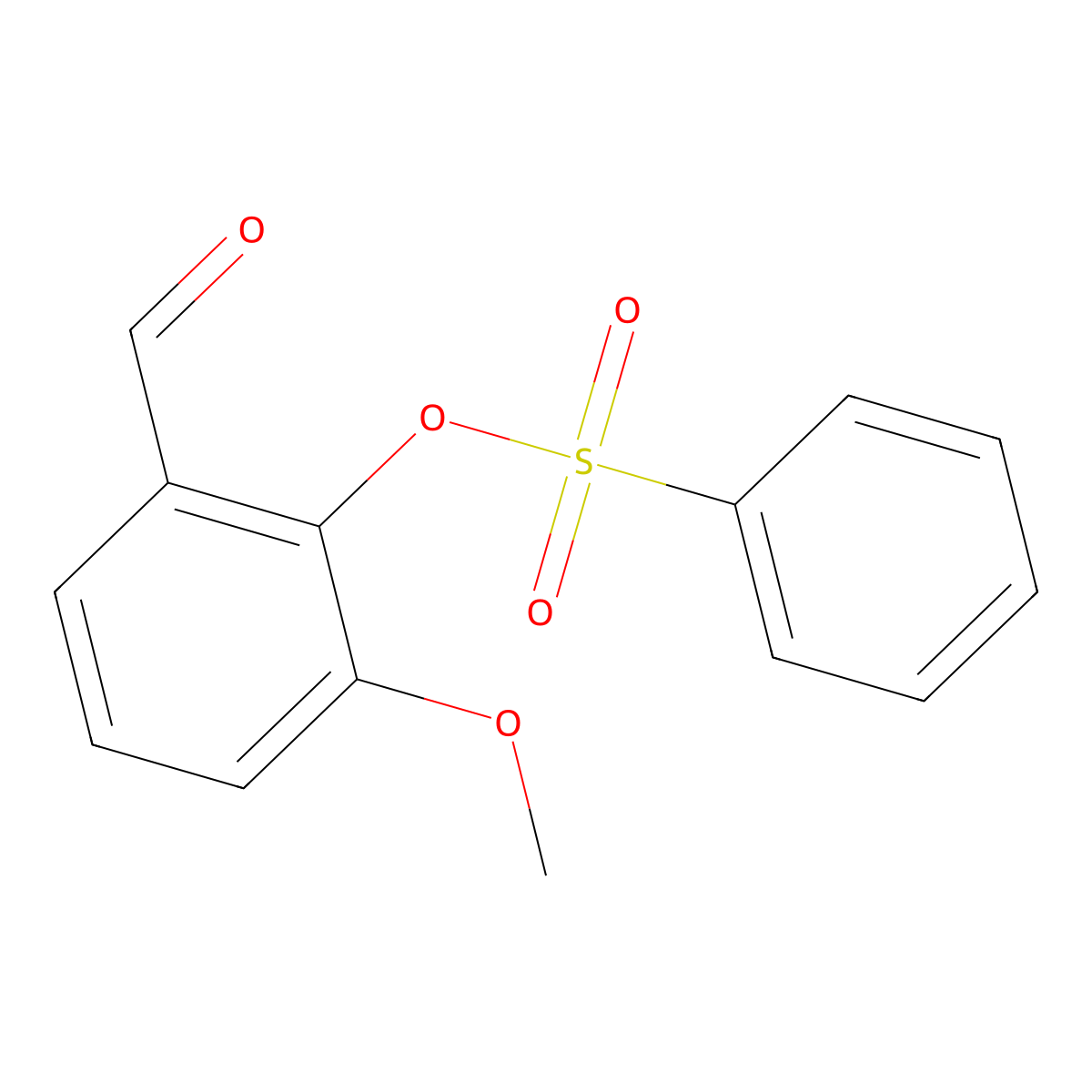 2-Formyl-6-methoxyphenyl benzenesulfonate molecular structure, CAS 2426-85-9