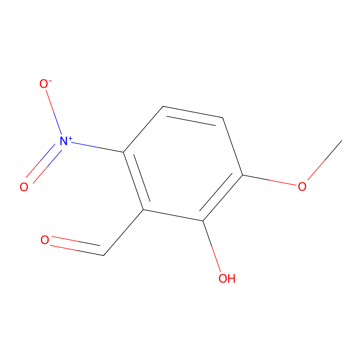 2-Hydroxy-3-methoxy-6-nitrobenzaldehyde molecular structure, CAS 2426-86-0