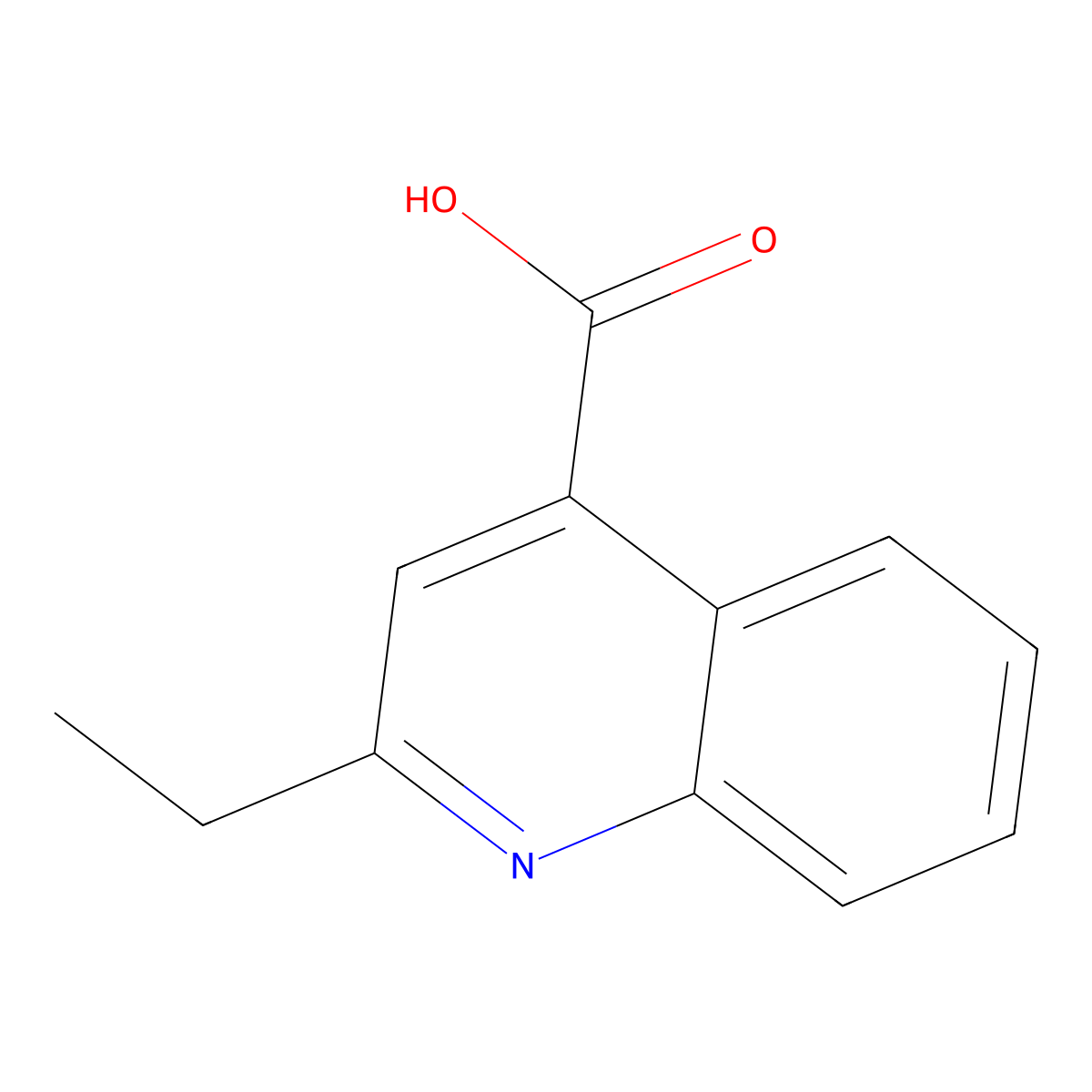 2-Ethylquinoline-4-carboxylic acid molecular structure, CAS 24260-30-8