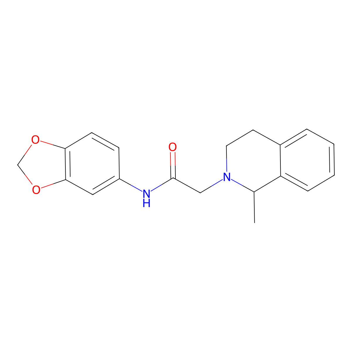 N-(1,3-benzodioxol-5-yl)-2-(1-methyl-3,4-dihydro-1H-isoquinolin-2-yl)acetamide molecular structure, CAS 2426025-12-7