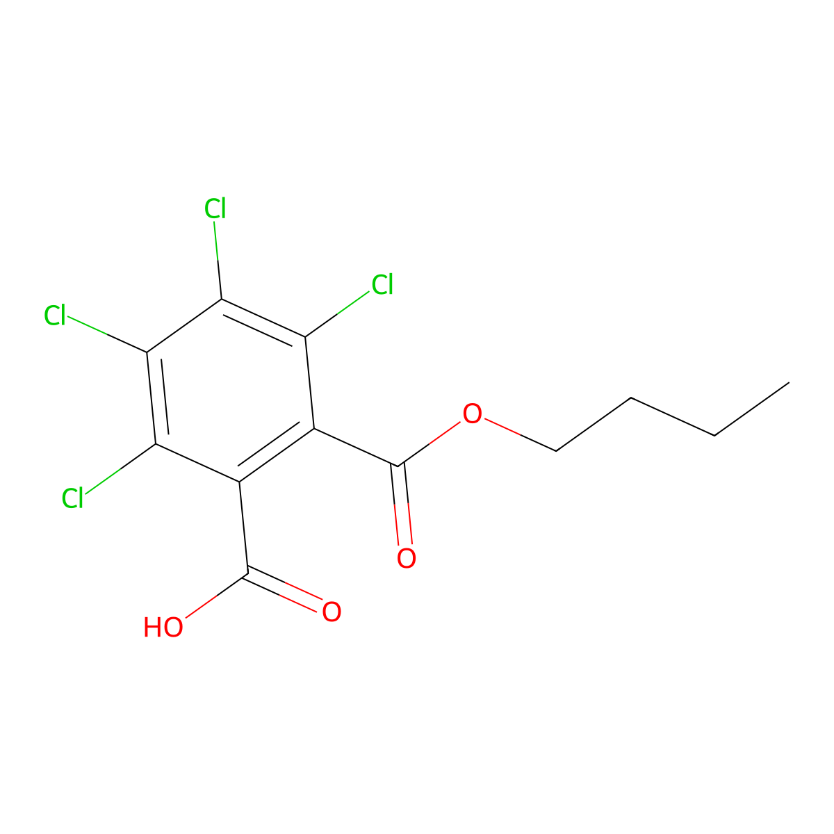 1,2-Benzenedicarboxylic acid, 3,4,5,6-tetrachloro-, 1-butyl ester molecular structure, CAS 24261-19-6