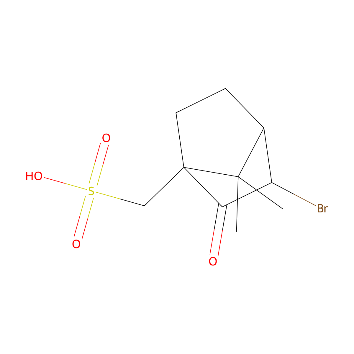 3-Bromo-2-oxobornane-10-sulphonic acid molecular structure, CAS 24262-38-2