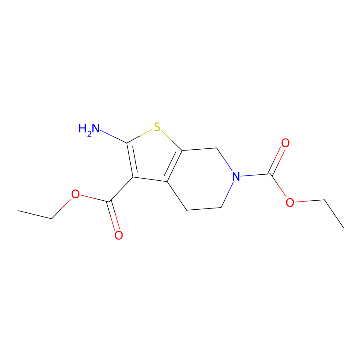 diethyl 2-amino-4,7-dihydrothieno[2,3-c]pyridine-3,6(5H)-dicarboxylate molecular structure, CAS 24264-33-3