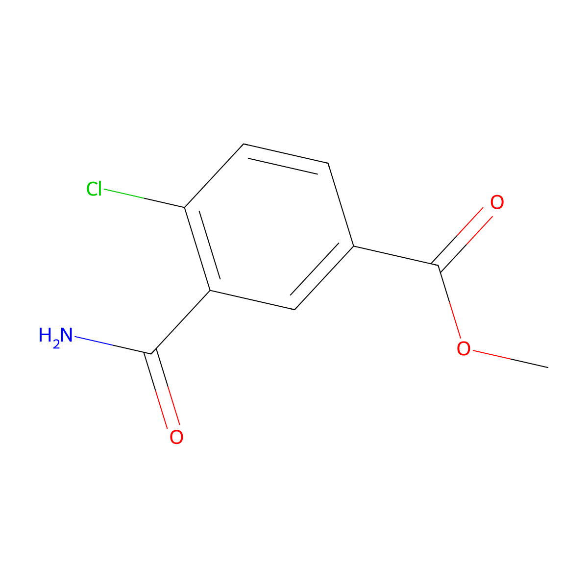 Methyl 3-carbamoyl-4-chlorobenzoate molecular structure, CAS 2426560-83-8