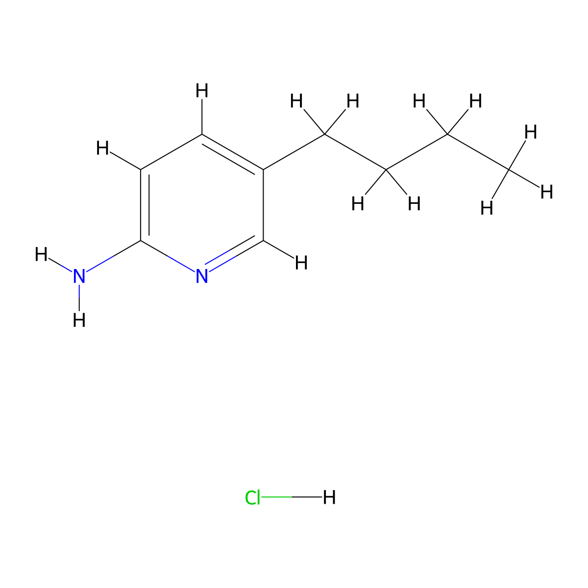5-Butylpyridin-2-amine hydrochloride molecular structure, CAS 2426560-85-0