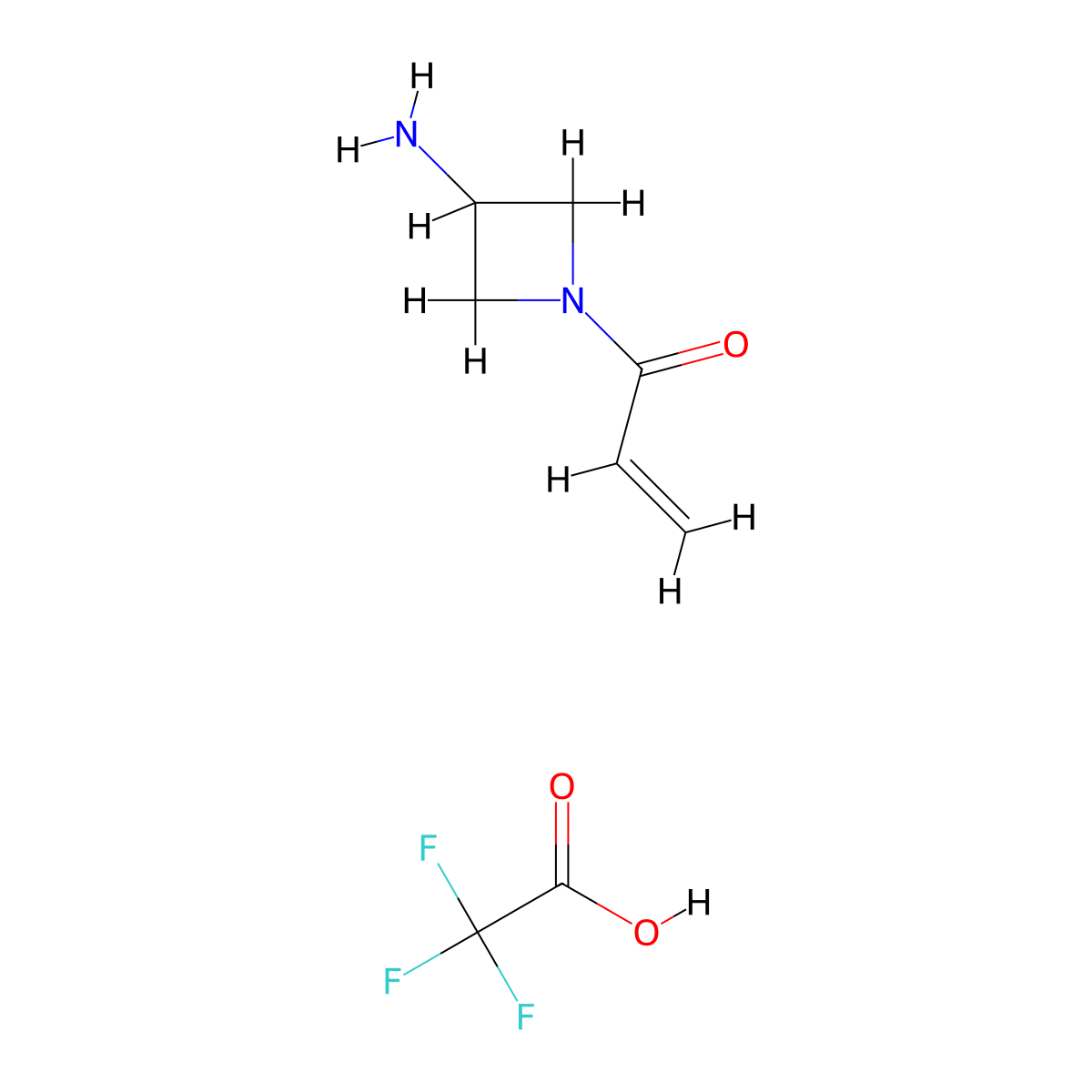 1-(3-Aminoazetidin-1-yl)prop-2-en-1-one 2,2,2-trifluoroacetate molecular structure, CAS 2426624-83-9