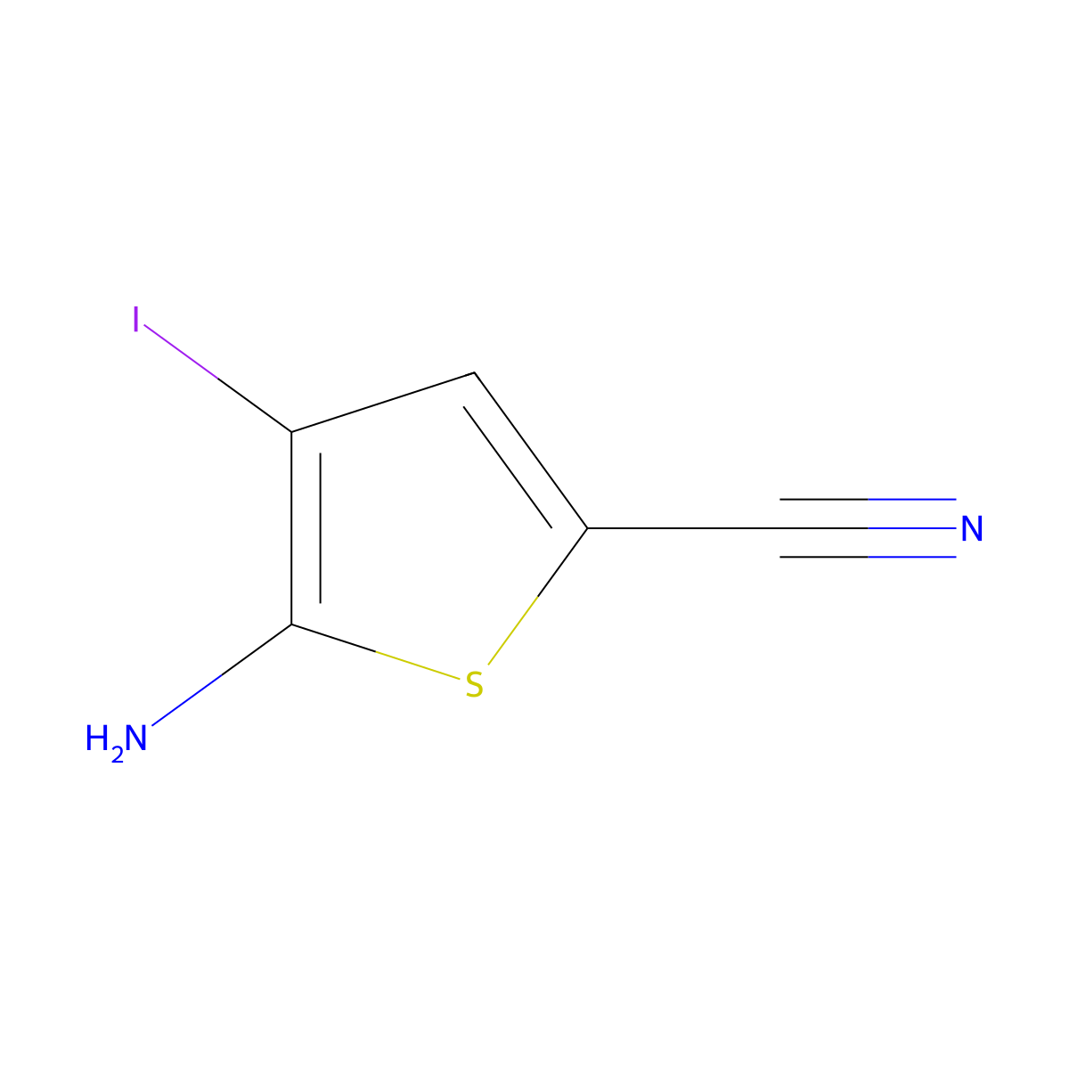 5-Amino-4-iodo-thiophene-2-carbonitrile molecular structure, CAS 2426639-52-1