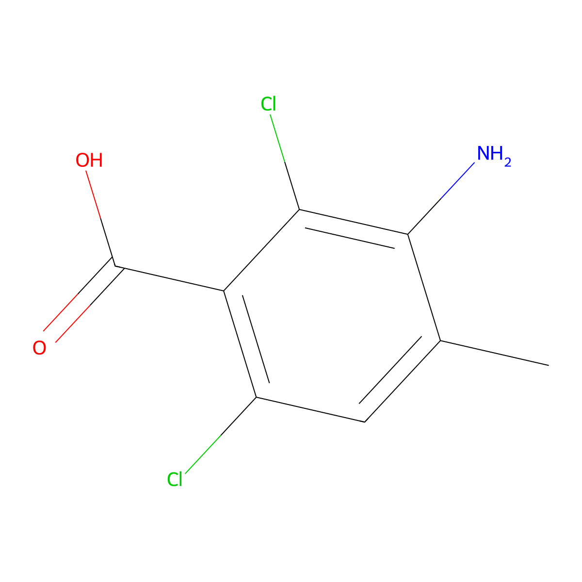 3-Amino-2,6-dichloro-4-methyl-benzoic acid molecular structure, CAS 2426639-83-8