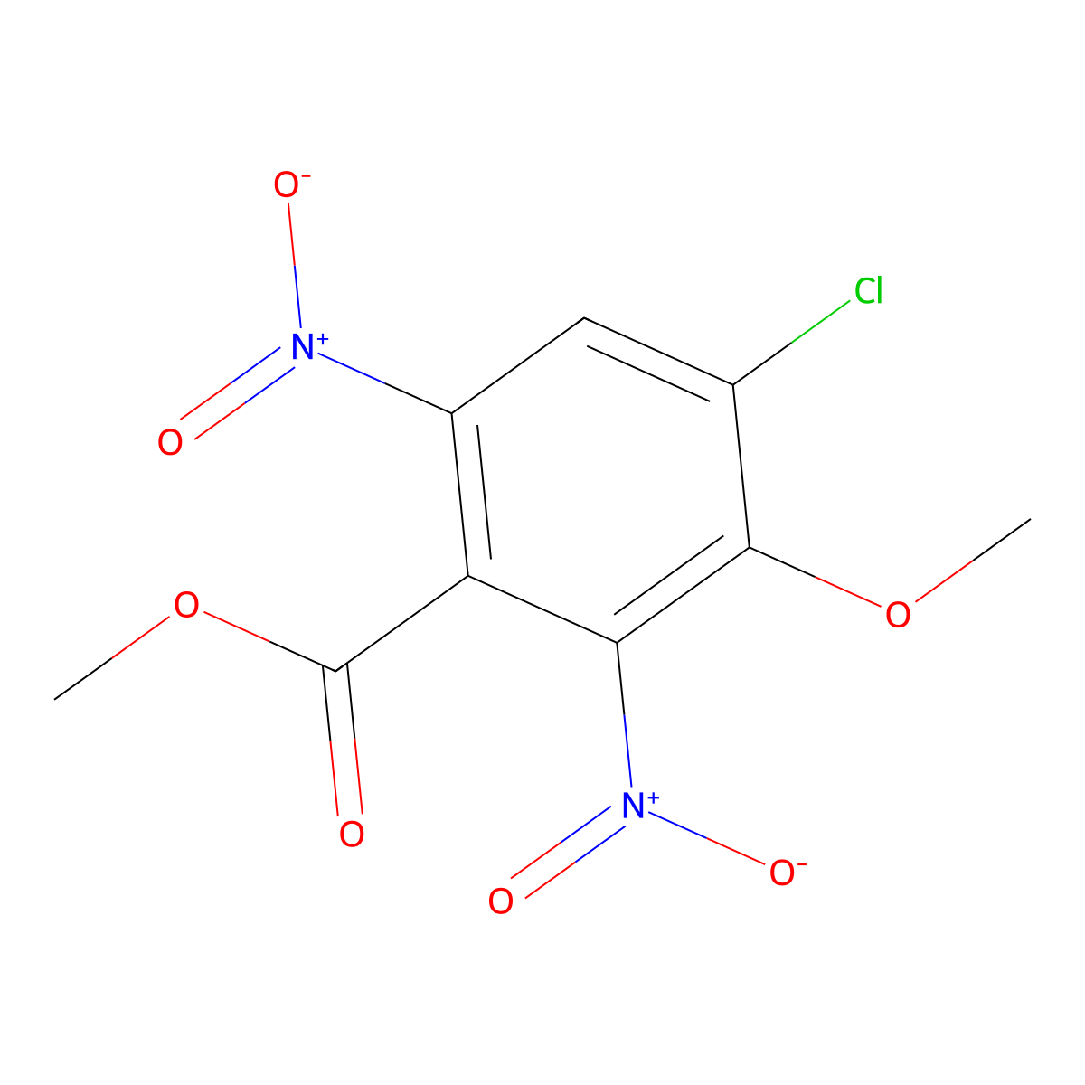4-Chloro-3-methoxy-2,6-dinitro-benzoic acid methyl ester molecular structure, CAS 2426639-88-3