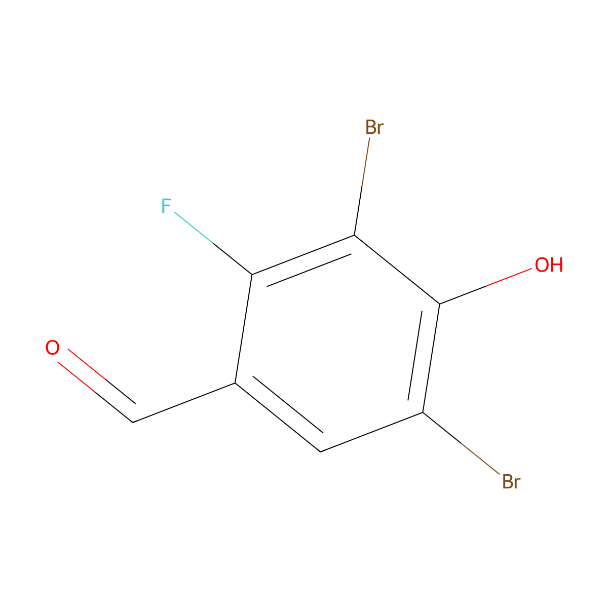 3,5-Dibromo-2-fluoro-4-hydroxybenzaldehyde molecular structure, CAS 2426639-91-8