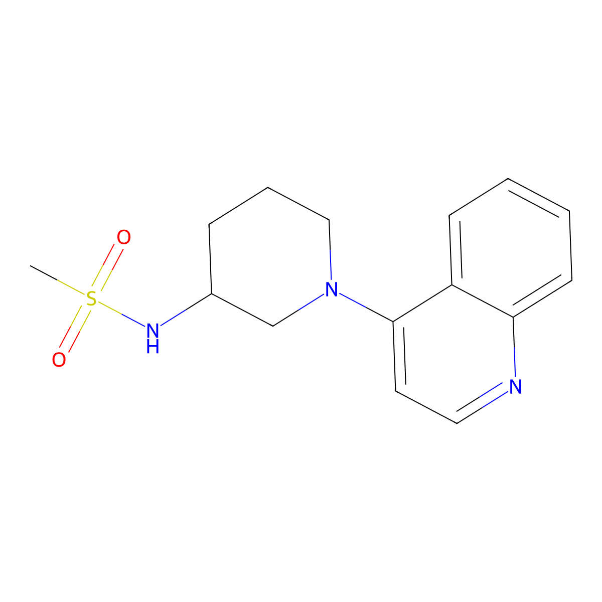 N-[1-(quinolin-4-yl)piperidin-3-yl]methanesulfonamide molecular structure, CAS 2426788-46-5