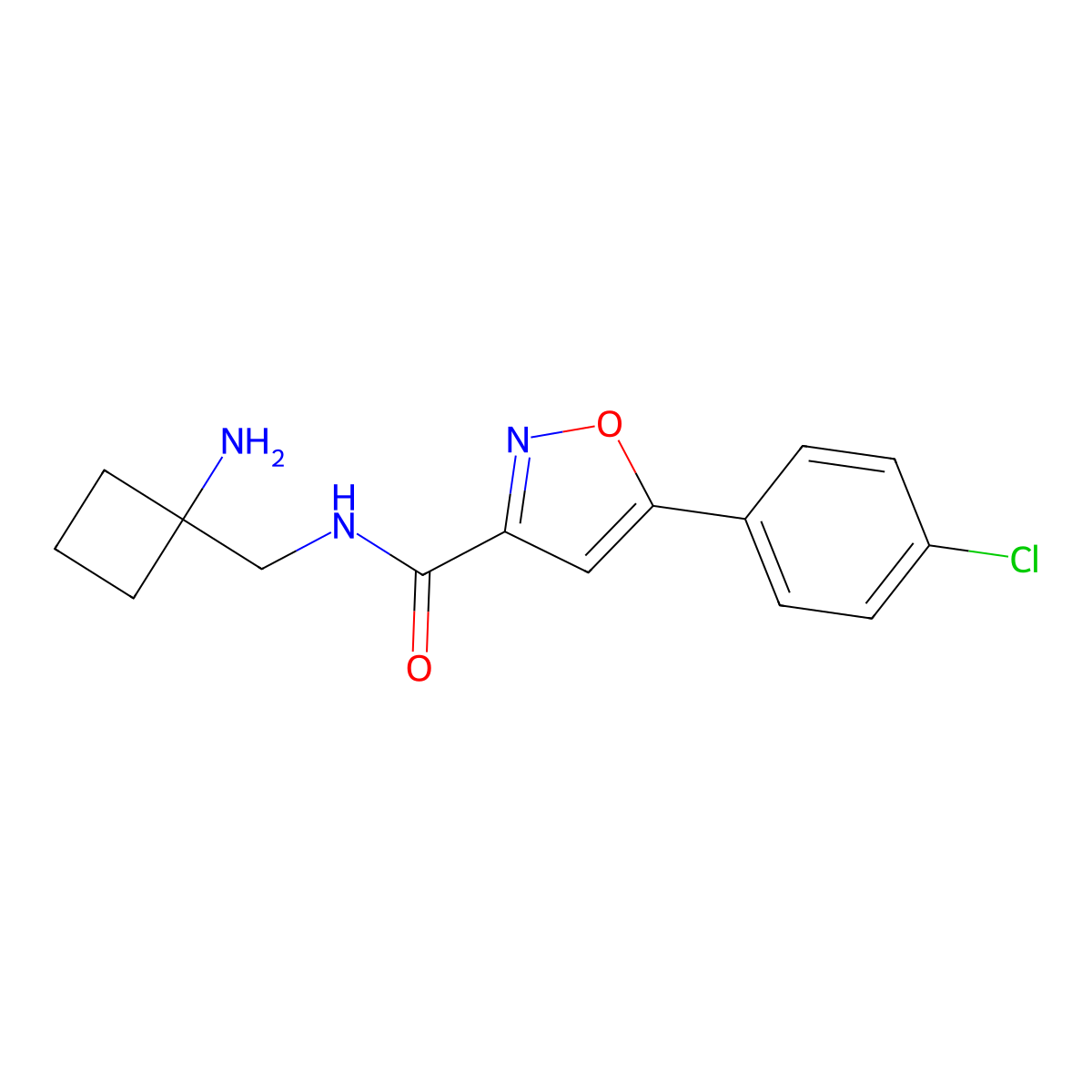 N-[(1-aminocyclobutyl)methyl]-5-(4-chlorophenyl)-1,2-oxazole-3-carboxamide molecular structure, CAS 2426846-15-1