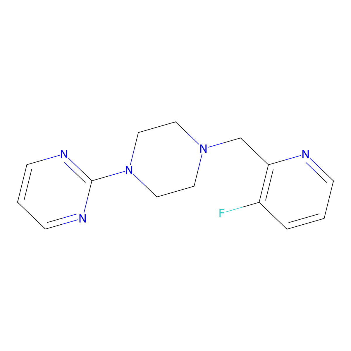 2-{4-[(3-Fluoropyridin-2-yl)methyl]piperazin-1-yl}pyrimidine molecular structure, CAS 2426964-76-1