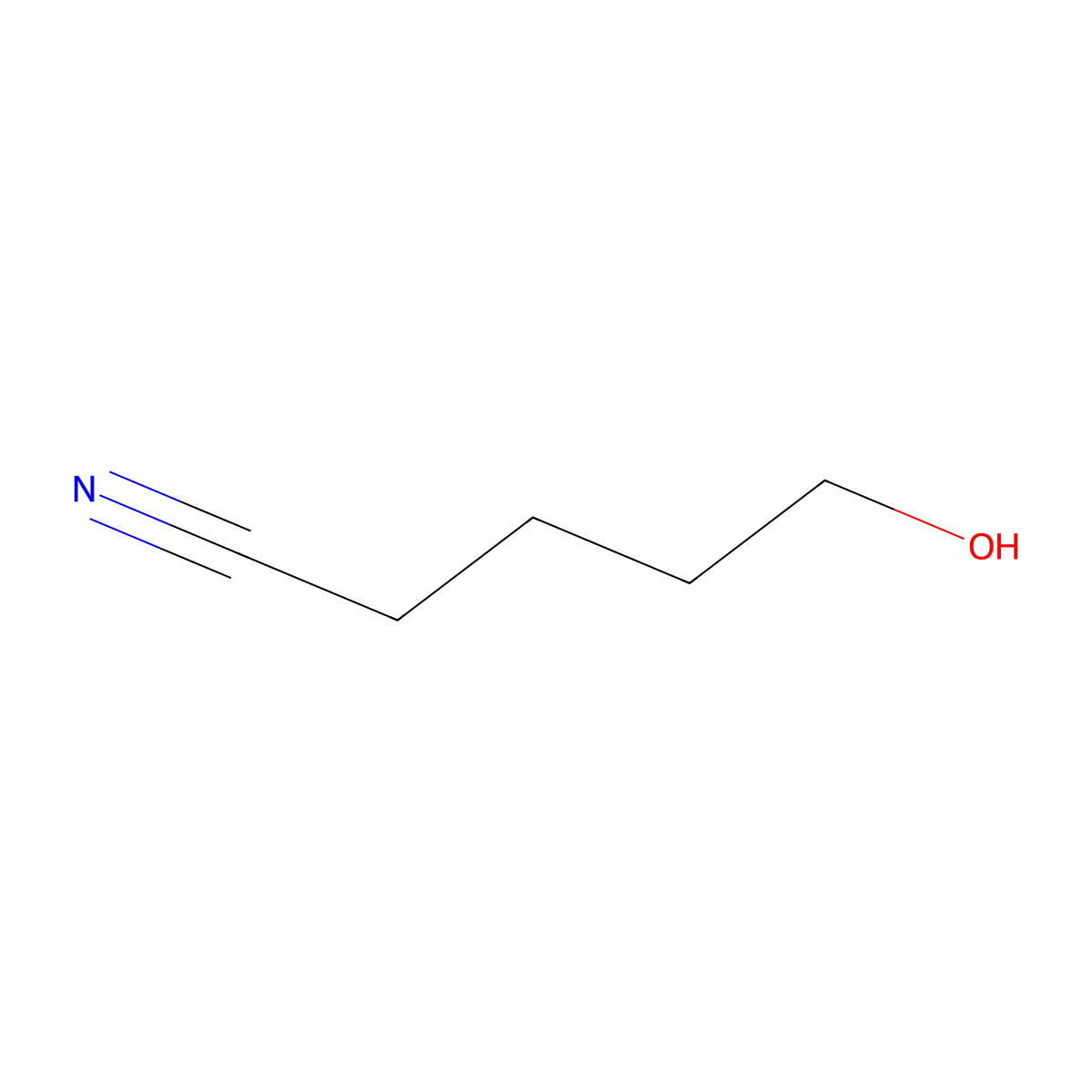 5-Hydroxypentanenitrile molecular structure, CAS 2427-16-9