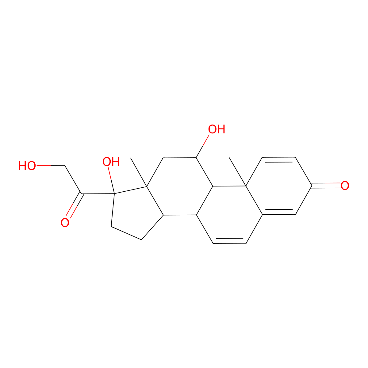 6-Dehydro Prednisolone molecular structure, CAS 2427-64-7