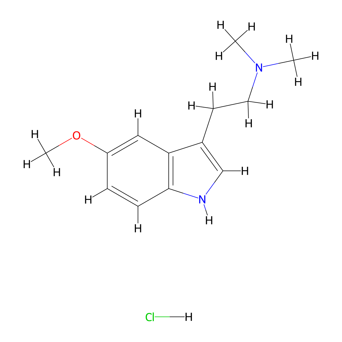 5-Methoxy-N,N-dimethyltryptamine Hydrochloride molecular structure, CAS 2427-79-4