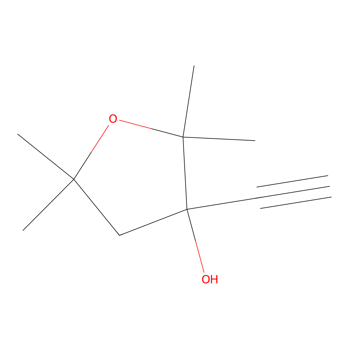 3-Furanol, tetrahydro-3-ethynyl-2,2,5,5-tetramethyl- molecular structure, CAS 24270-82-4