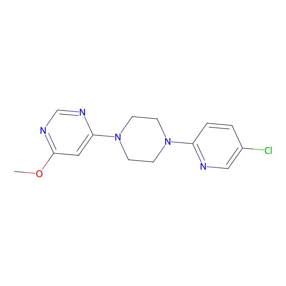 4-[4-(5-Chloropyridin-2-yl)piperazin-1-yl]-6-methoxypyrimidine molecular structure, CAS 2427034-95-3