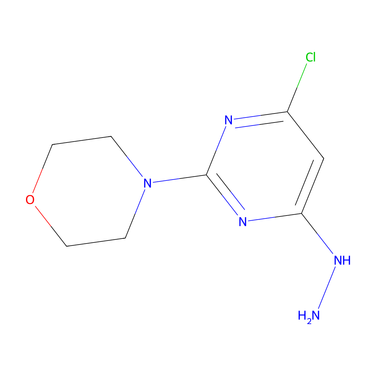 2-Morpholino-4-chloro-6-hydrazinopyrimidine molecular structure, CAS 24273-66-3