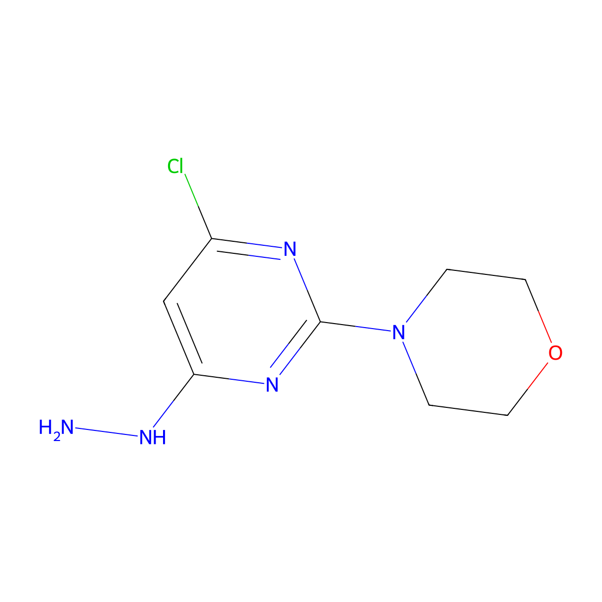 2-Morpholino-4-chloro-6-hydrazinopyrimidine molecular structure, CAS 24273-66-3