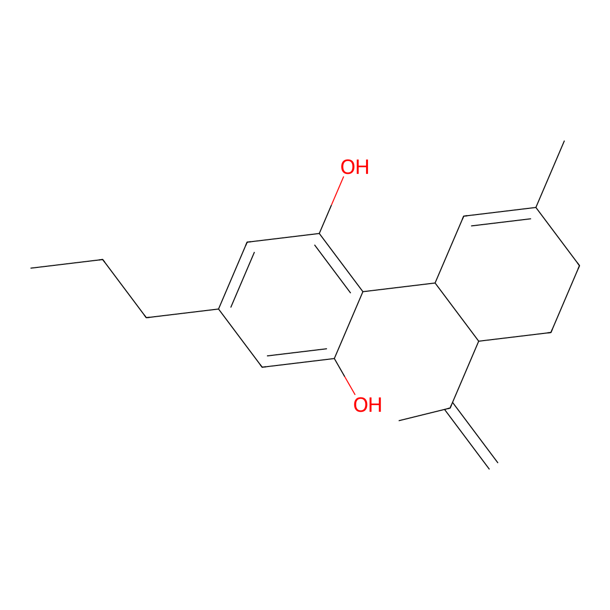 Cannabidivarin molecular structure, CAS 24274-48-4