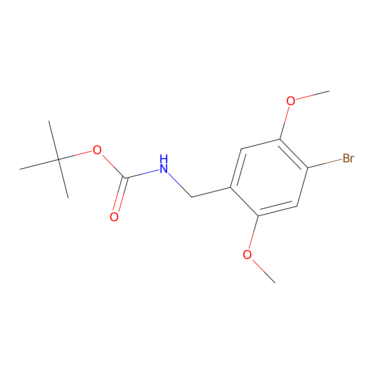 Tert-butyl 4-bromo-2,5-dimethoxybenzylcarbamate molecular structure, CAS 2427512-63-6