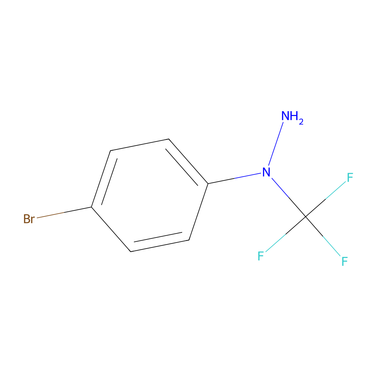 1-(4-Bromophenyl)-1-(trifluoromethyl)hydrazine molecular structure, CAS 2427574-08-9