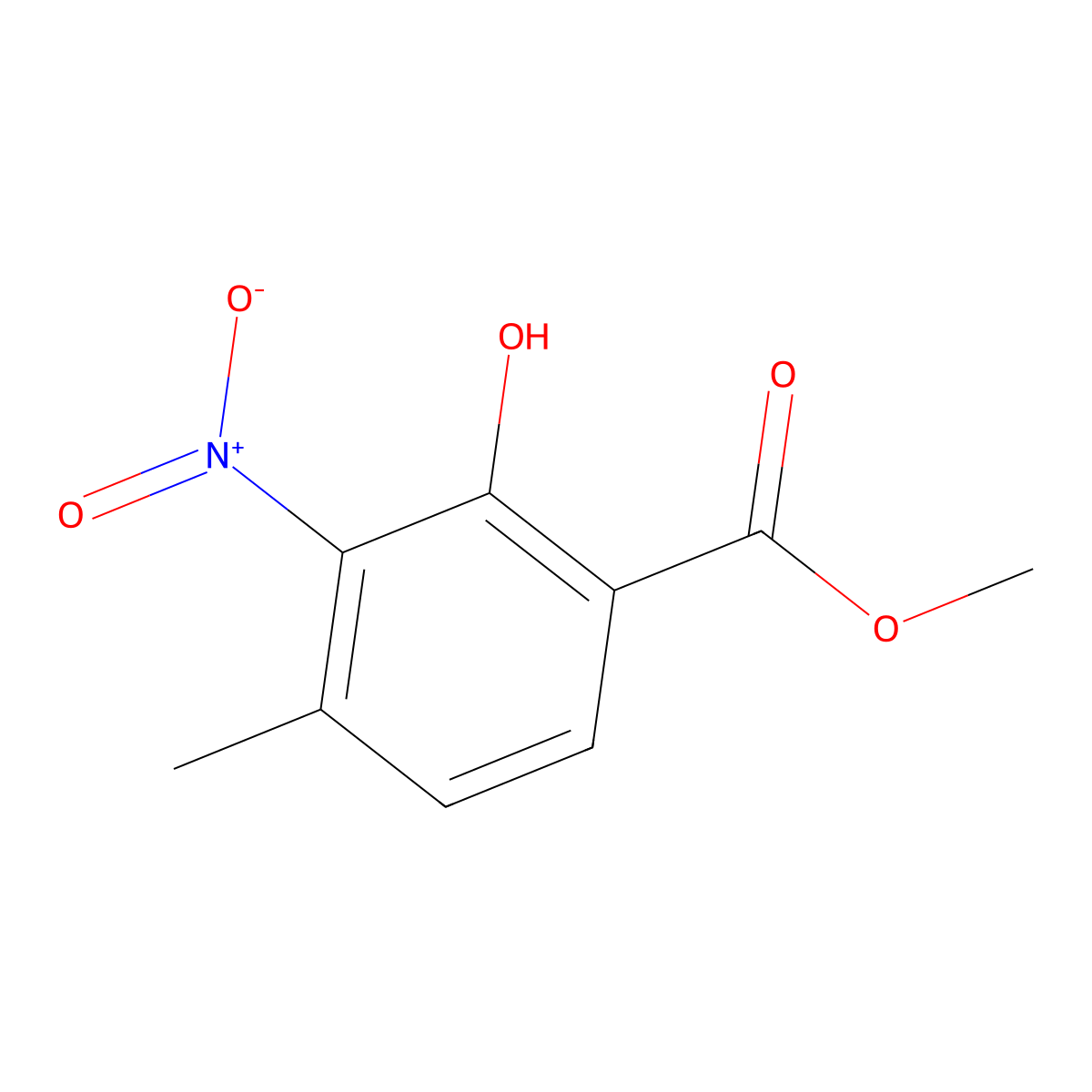 Methyl 2-hydroxy-4-methyl-3-nitrobenzoate molecular structure, CAS 24279-14-9