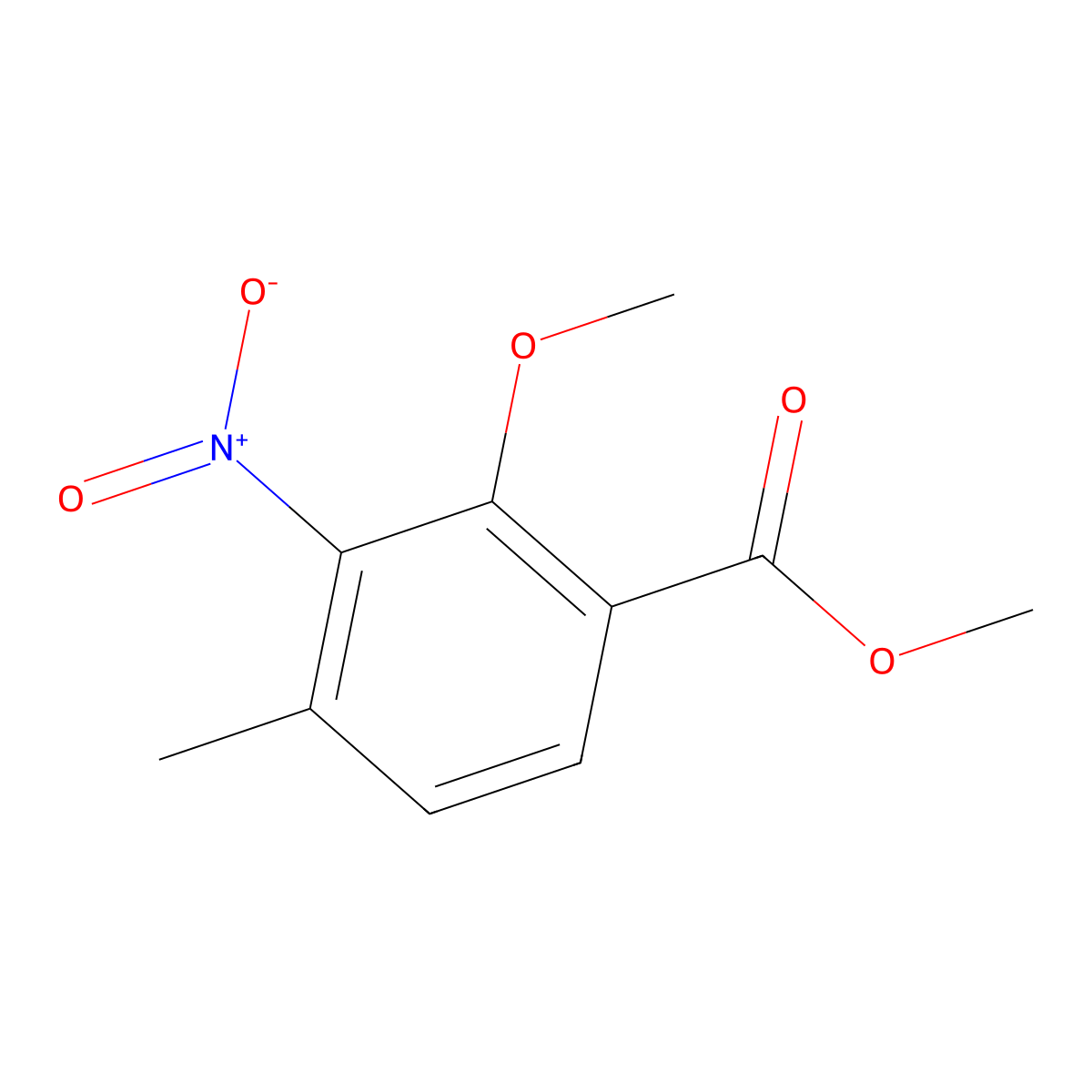 Methyl 2-methoxy-4-methyl-3-nitrobenzoate molecular structure, CAS 24279-20-7