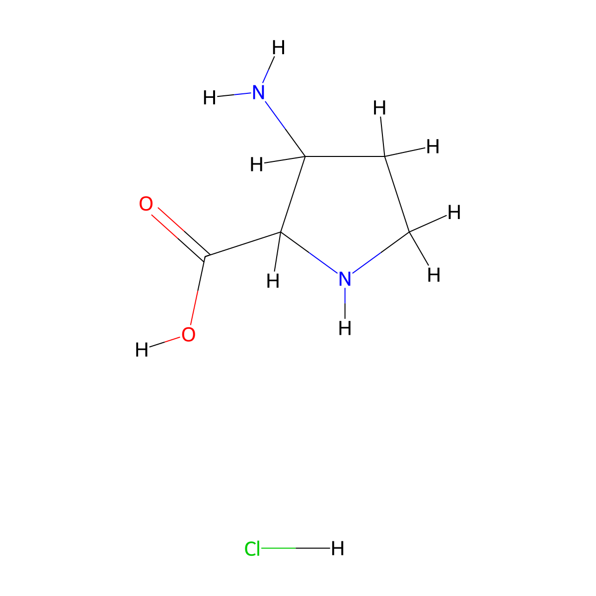 3-Aminopyrrolidine-2-carboxylic acid hydrochloride molecular structure, CAS 24279-22-9