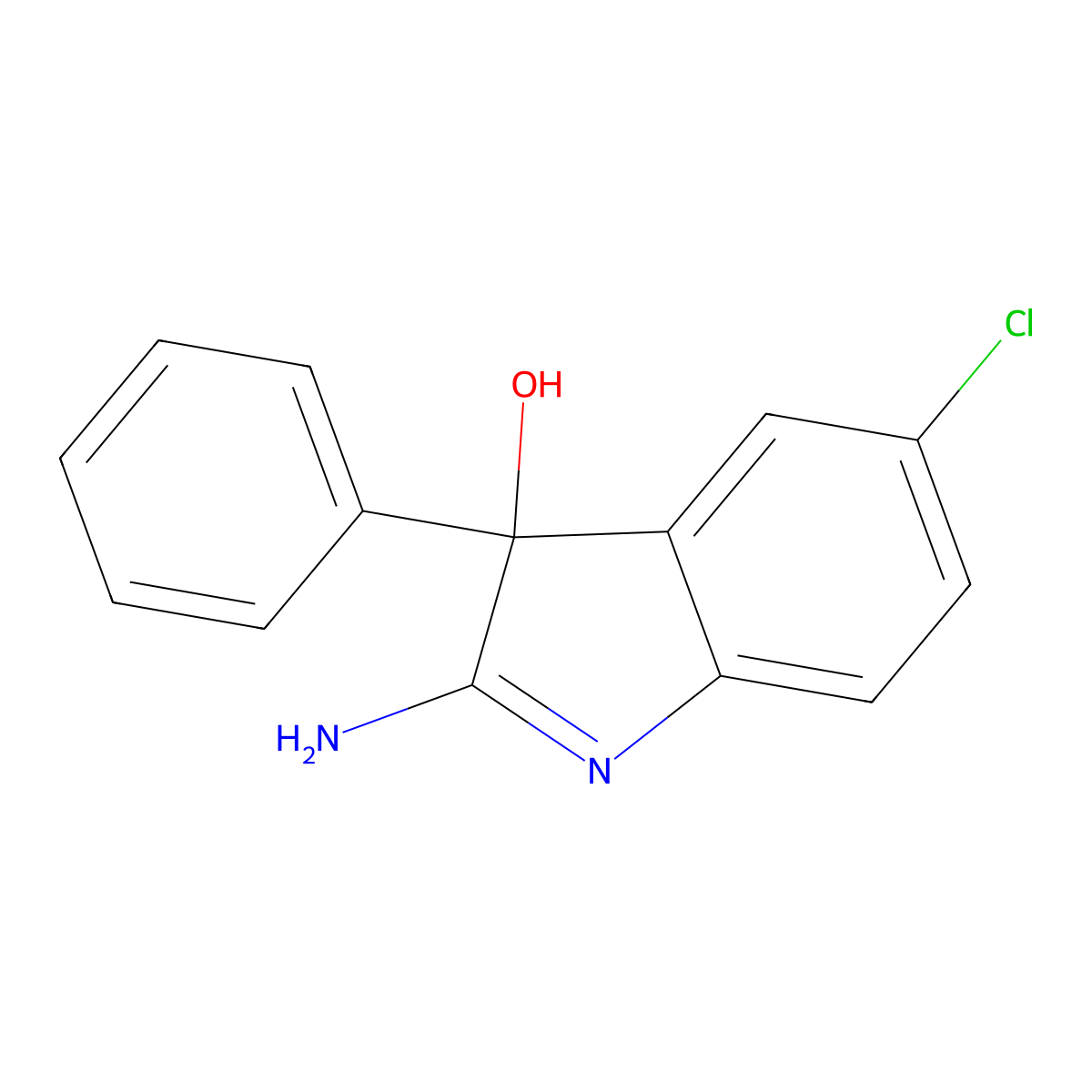 2-Amino-5-chloro-3-phenyl-indol-3-ol molecular structure, CAS 24279-55-8
