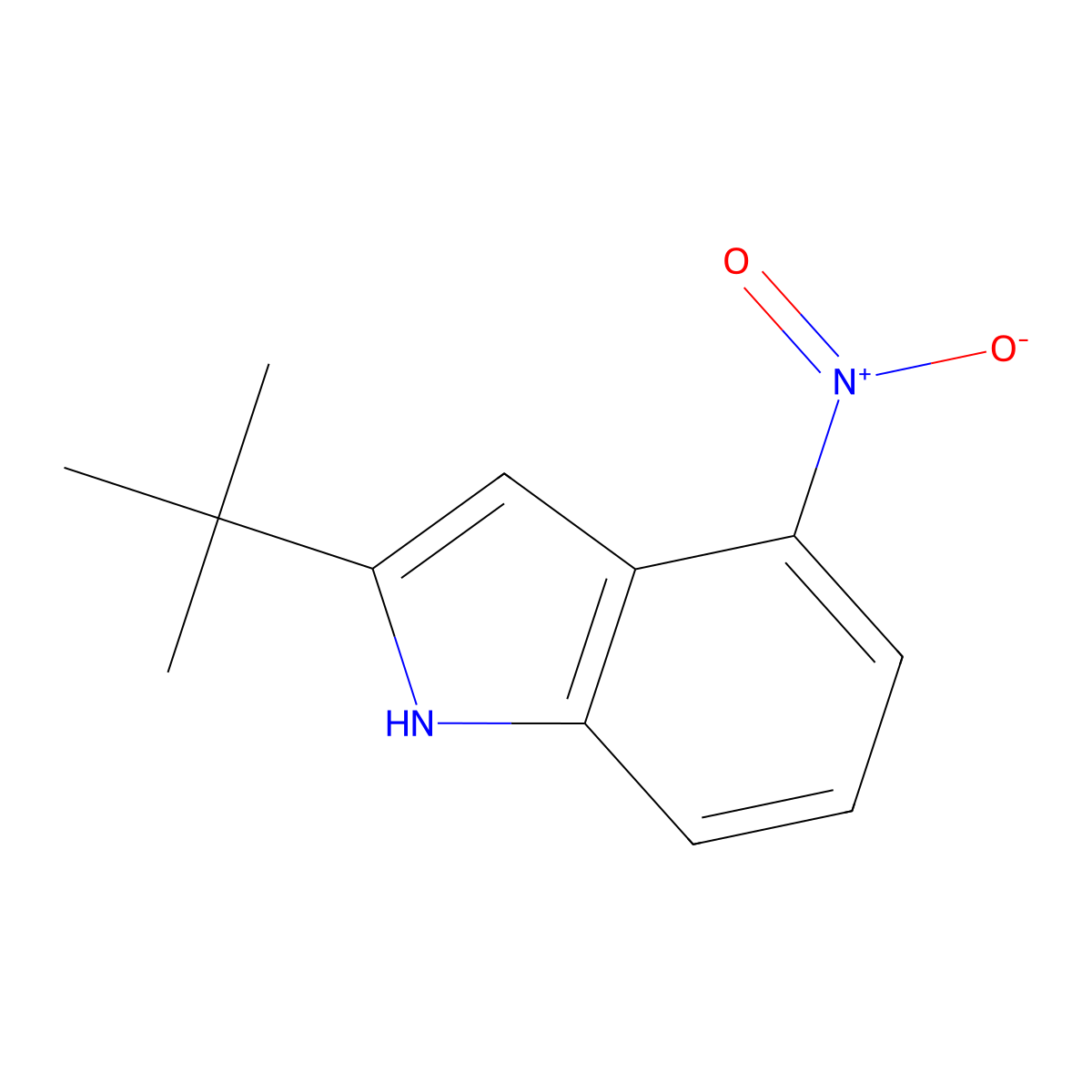 2-tert-butyl-4-nitro-1H-indole molecular structure, CAS 242794-70-3