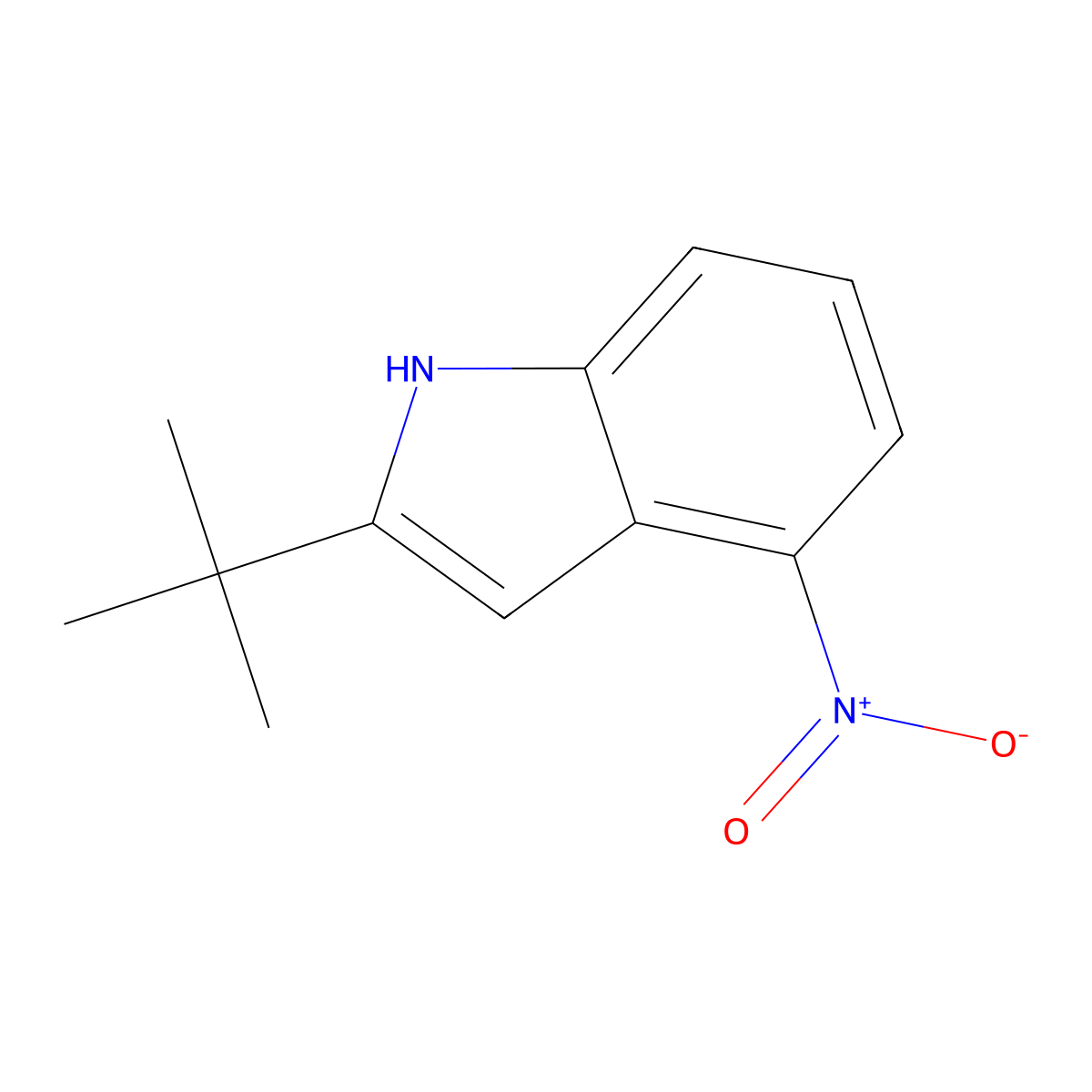 2-tert-butyl-4-nitro-1H-indole molecular structure, CAS 242794-70-3