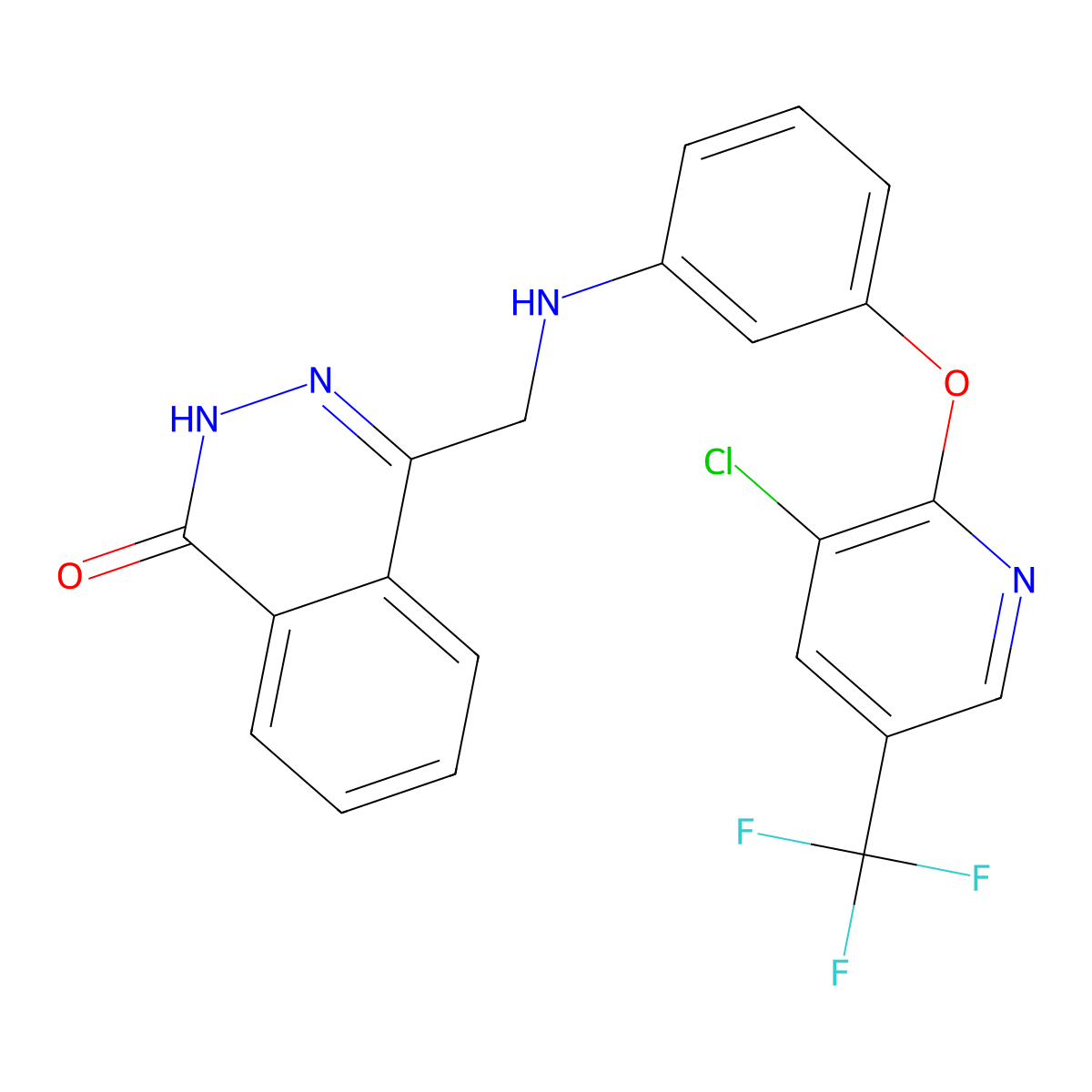4-((3-((3-Chloro-5-(trifluoromethyl)-2-pyridinyl)oxy)anilino)methyl)-1(2H)-phthalazinone molecular structure, CAS 242797-12-2